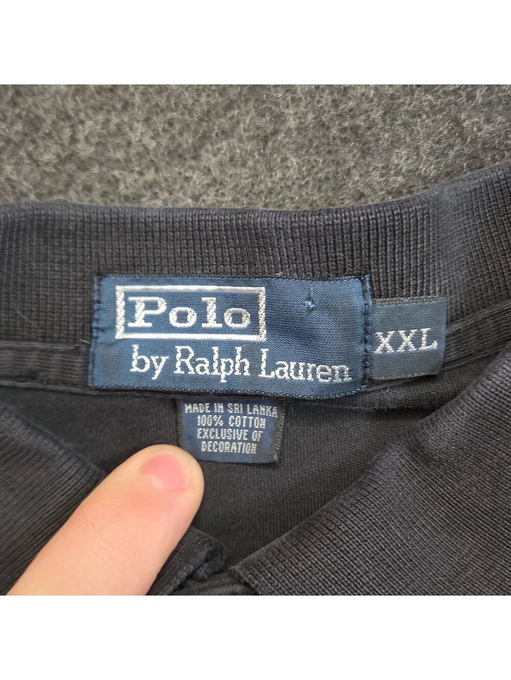 Polo Ralph Lauren Men's Polo Shirt 2XL Black Solid Short Sleeve Cotton Logo